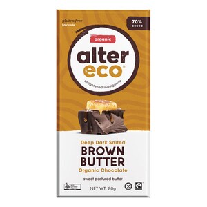 Alter Eco Organic Dark Chocolate Salted Brown Butter 80G