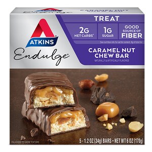 Atkins Endulge Caramel Nut Chew Bars 5 Pack