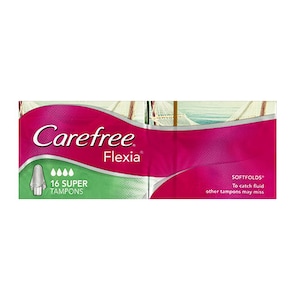 Carefree Flexia Super Tampons With Wings 16 Pack