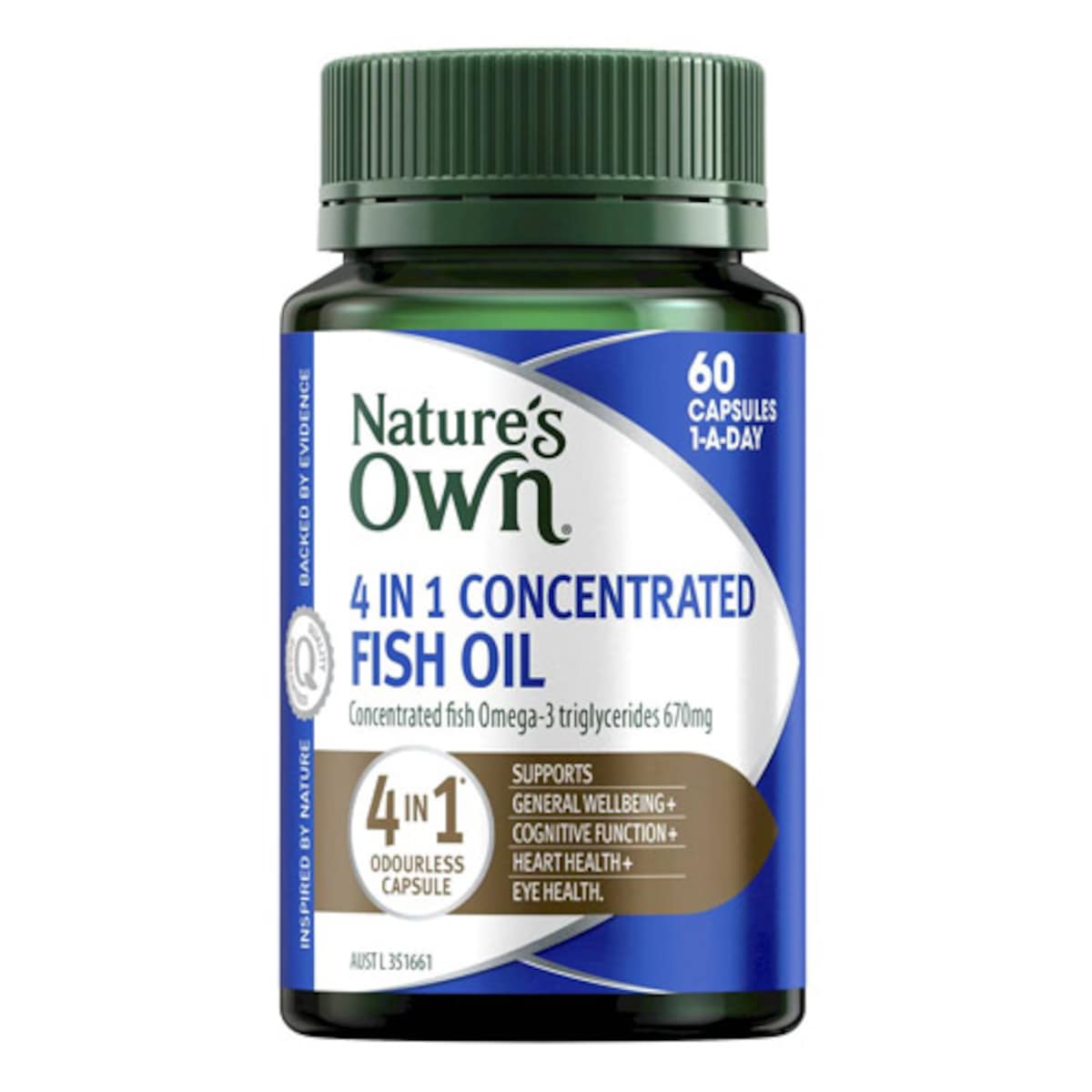 Natures Own 4 In 1 Concentrated Fish Oil 60 Capsules