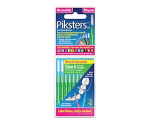 Piksters Interdental Brushes Size 6 Green 10 Pack