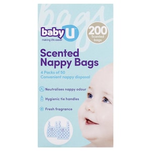 Baby U Scented Nappy Bags 200 Pack