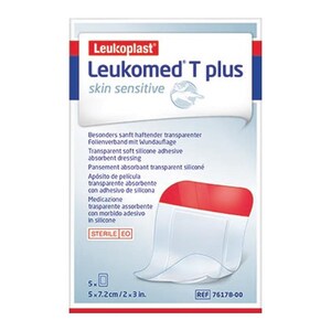 Leukoplast Leukomed T Plus Skin Sensitive Dressing 5Cm X 7.2Cm 5 Pack