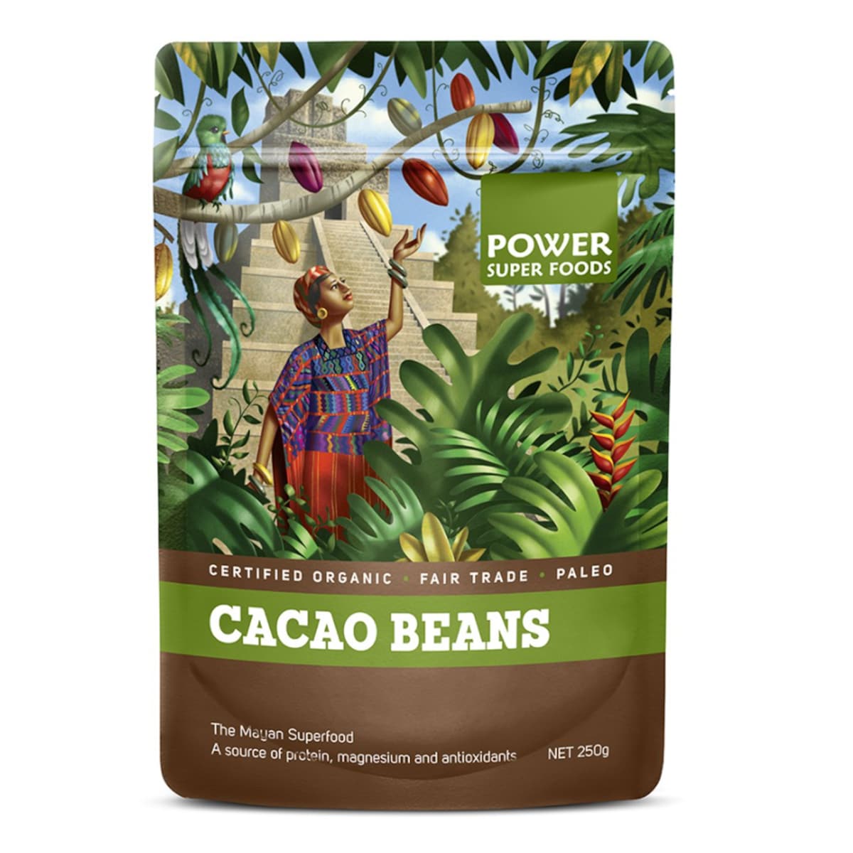 Power Super Foods Certified Organic Cacao Beans 500G