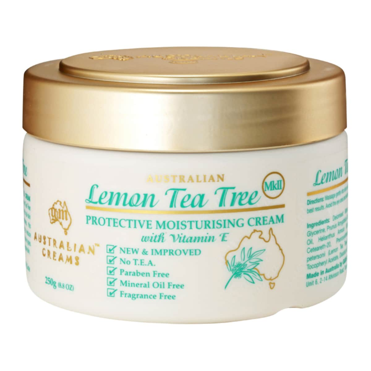 Australian Creams Lemon Tea Tree Moisturising Cream With Vitamin E 250G