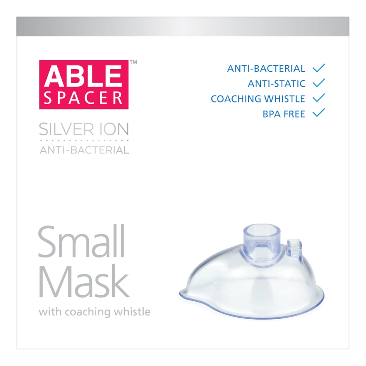 Able Spacer Whistle Mask Antibacterial Small