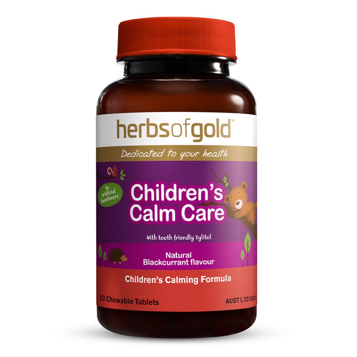 Herbs Of Gold Childrens Calm Care 60 Chewable Tablets