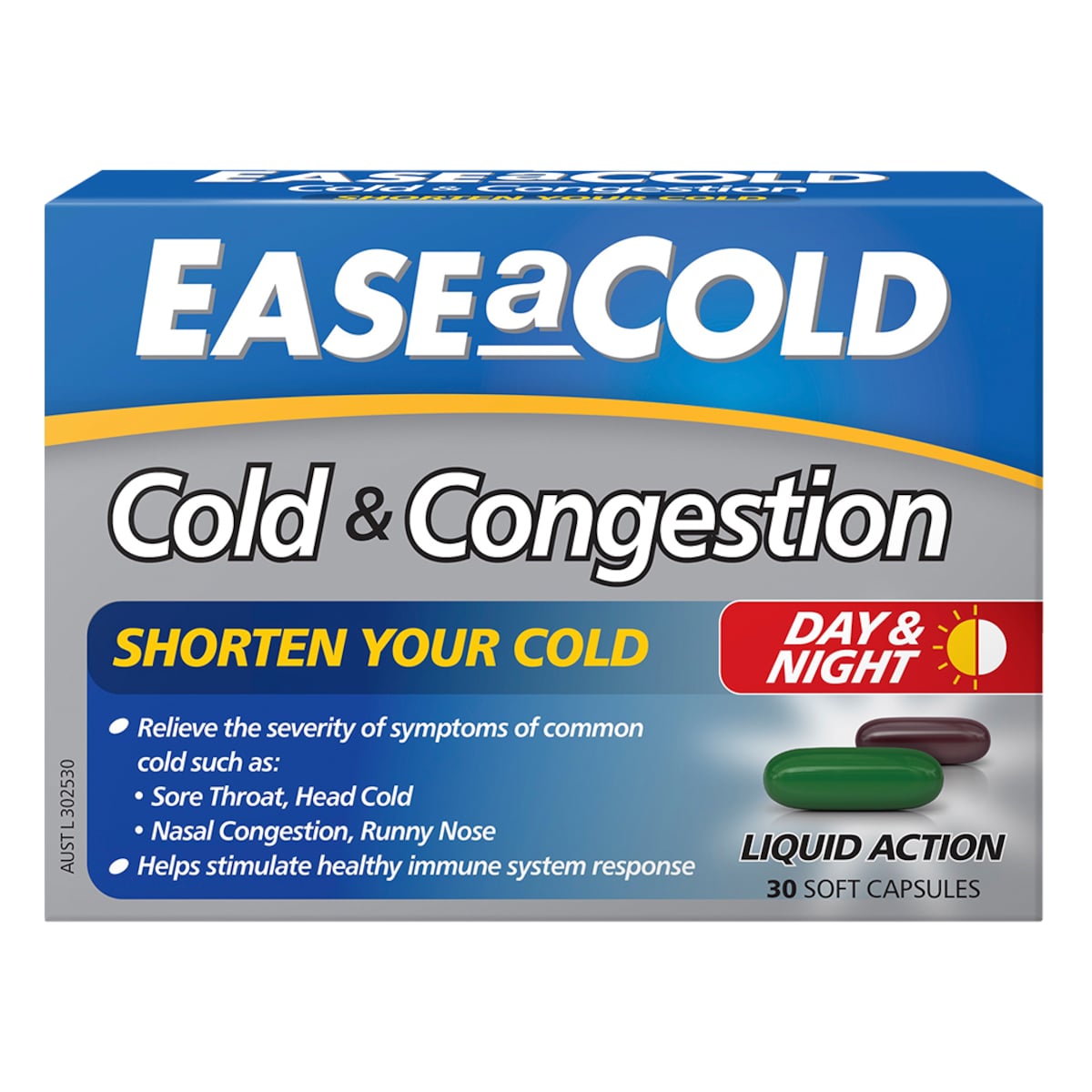 Ease a Cold Cold & Congestion Day & Night 30 Capsules