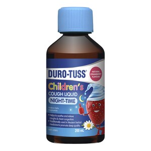 Durotuss Childrens Cough Liquid Night-Time Strawberry 200Ml