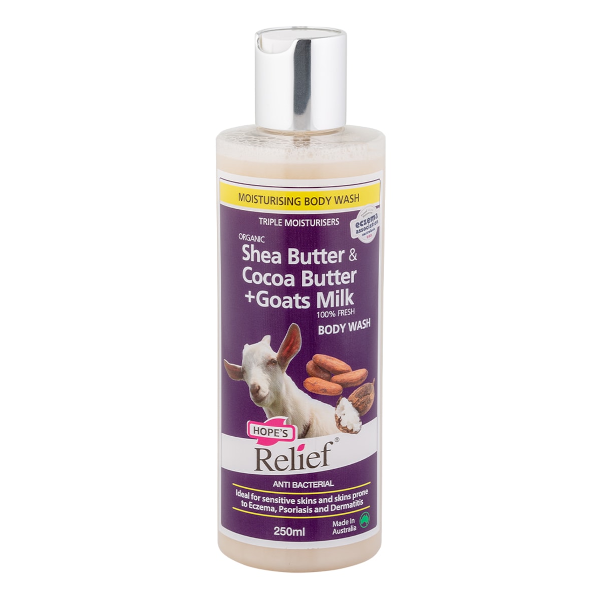 Hopes Relief Body Wash Shea & Cocoa Butter + Goats Milk 250Ml