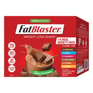 Naturopathica Fatblaster Weight Loss Shake Variety Pack 14 X 33G Sachets