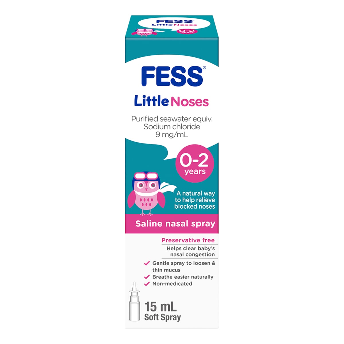 Fess Little Noses Saline Nasal Spray 15Ml