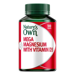 Natures Own Mega Magnesium With Vitamin D3 100 Tablets