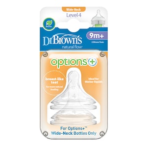 Dr Brown's Options+ Level 4 Wide Neck Teat 2 Pack