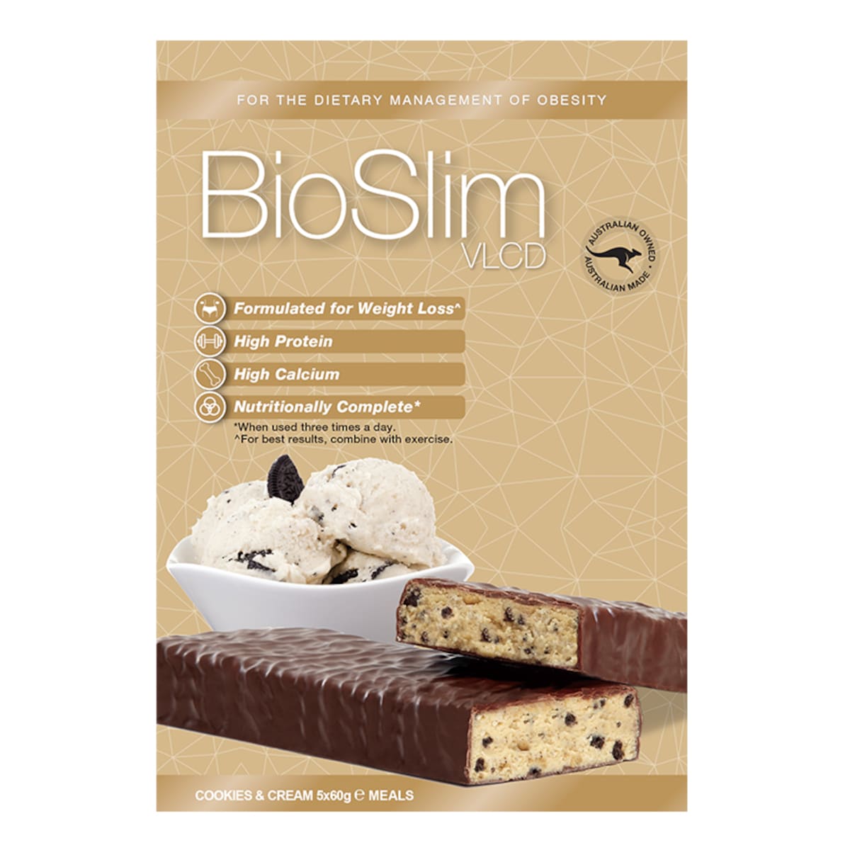 Bioslim Vlcd Bar Cookies & Cream 5X60G