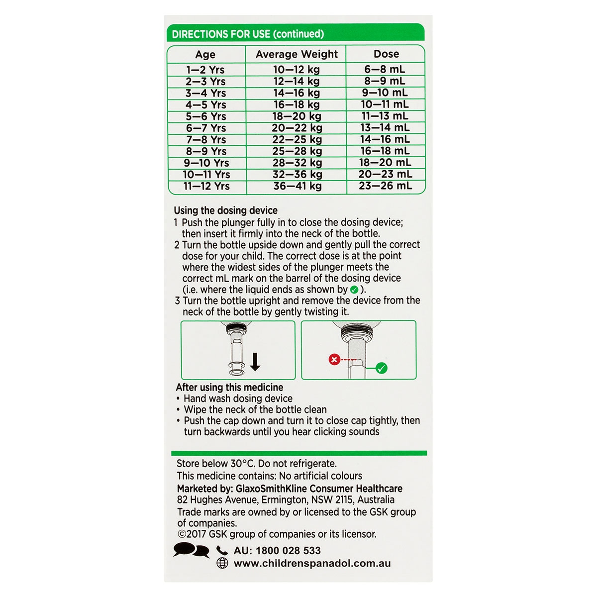 Panadol Children 1-5 Years Strawberry Flavour Colour Free 100ml