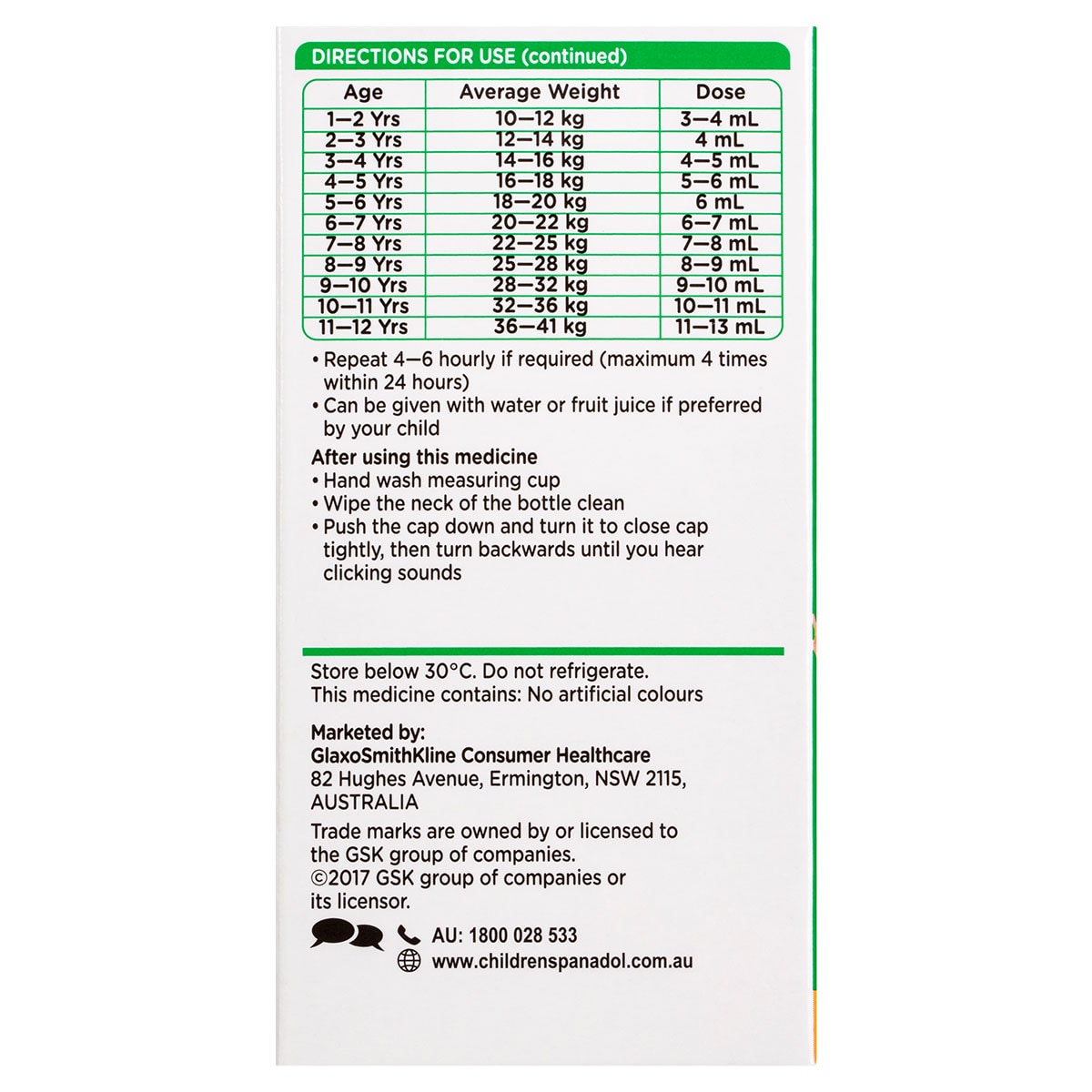 Panadol Children 5-12 Years Fever & Pain Relief Orange 100ml