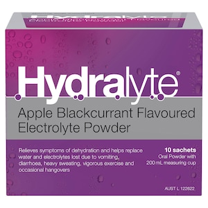 Hydralyte Electrolyte Powder Apple Blackcurrant 10 Sachets