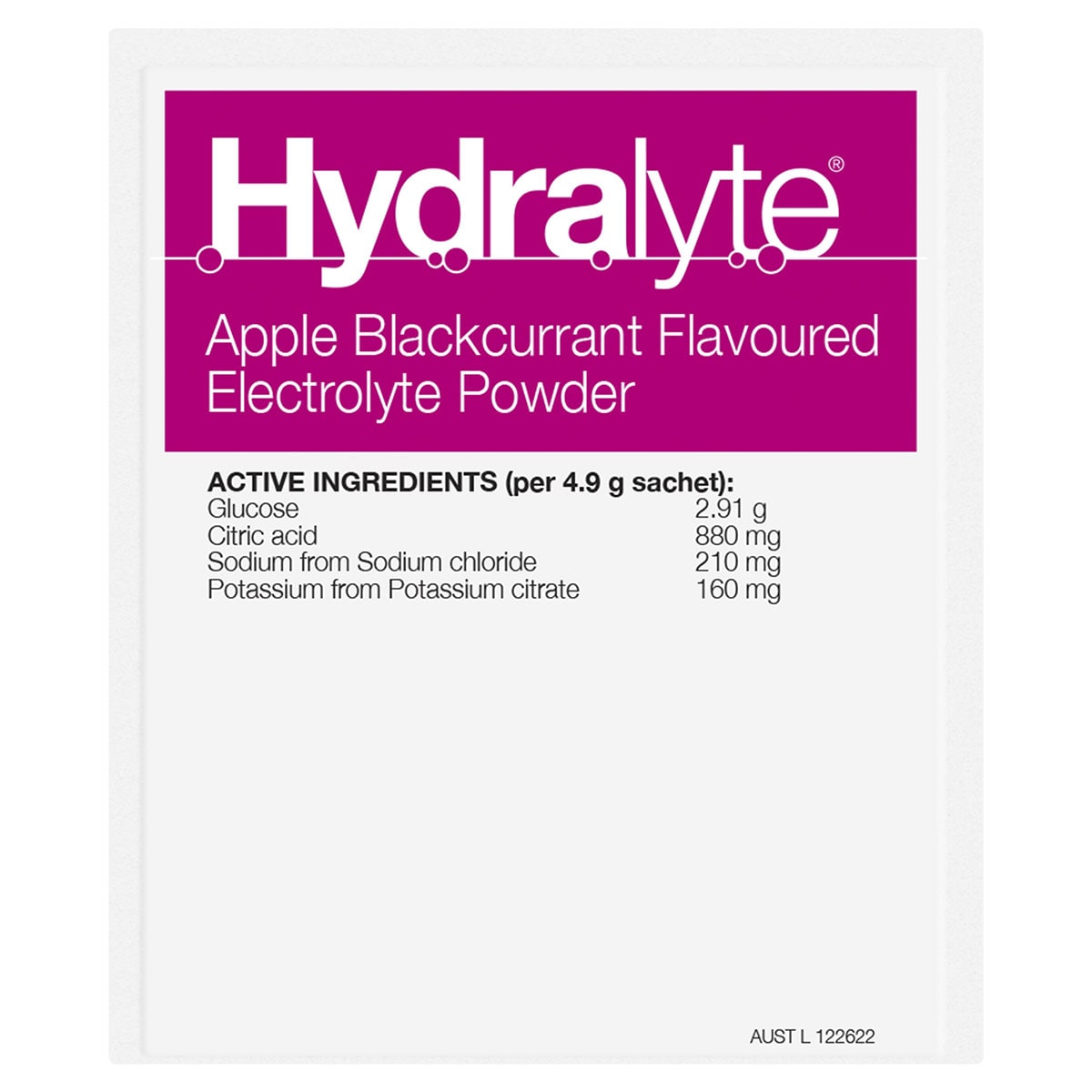 Hydralyte Electrolyte Powder Apple Blackcurrant 10 Sachets