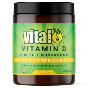 Vital Vitamin D 1000Iu + Mushrooms Plant Based 60 Vegecaps
