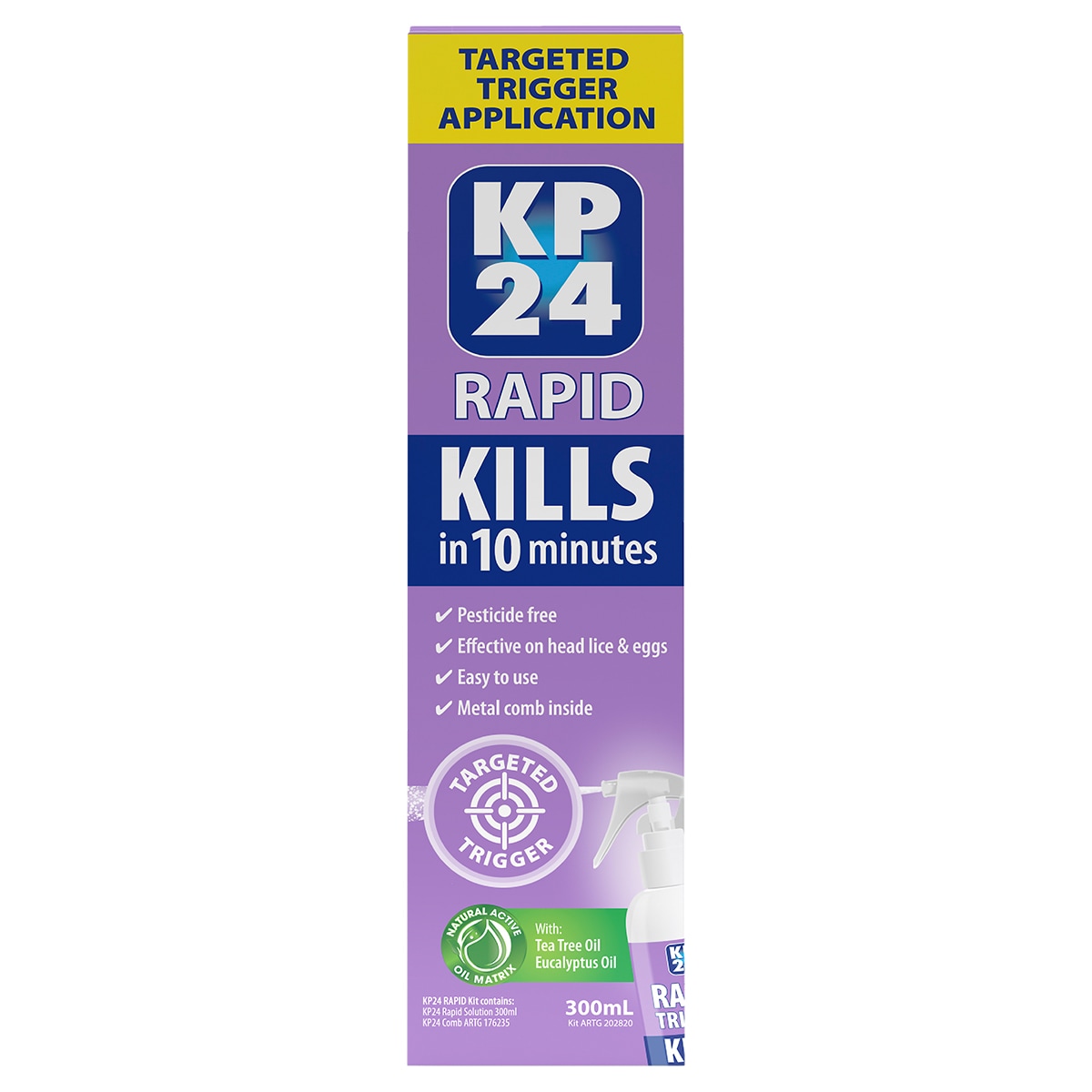 Kp24 Rapid Head Lice Treatment Trigger Spray 300Ml