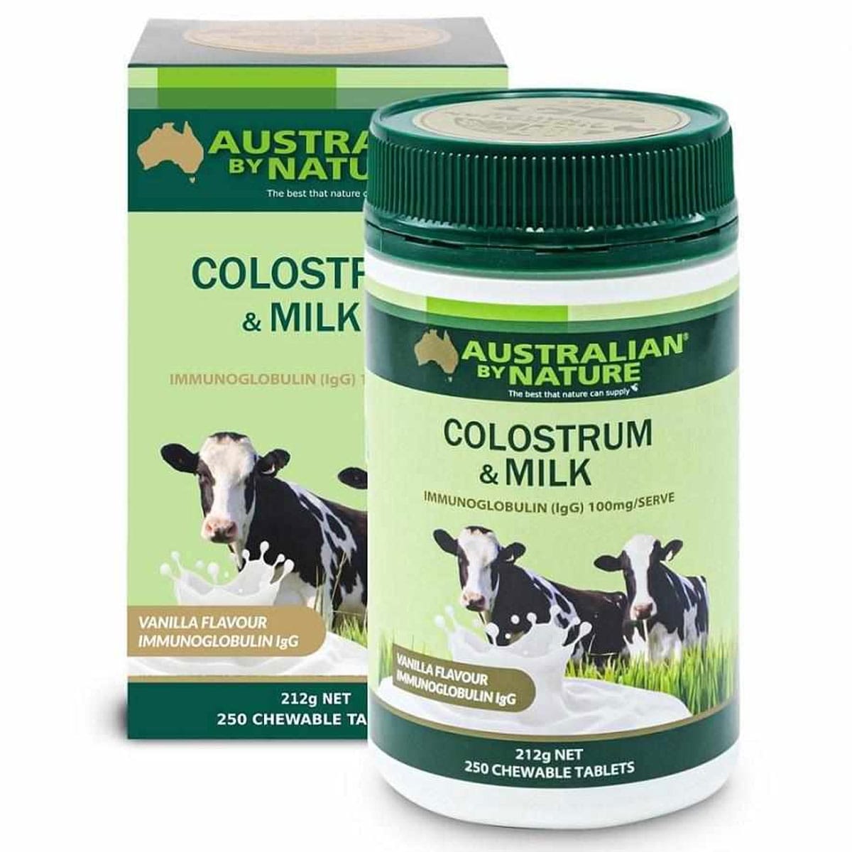 Australian By Nature Colostrum Milk 850Mg (Vanilla Flavour) 250 Chewable Tablets