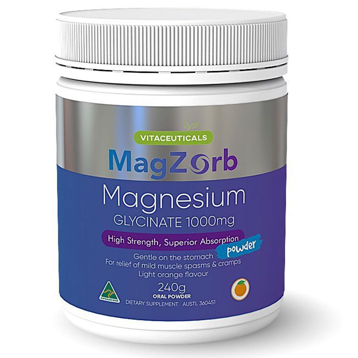 Vitaceuticals Magzorb Magnesium Glycinate 1000Mg Powder 240G