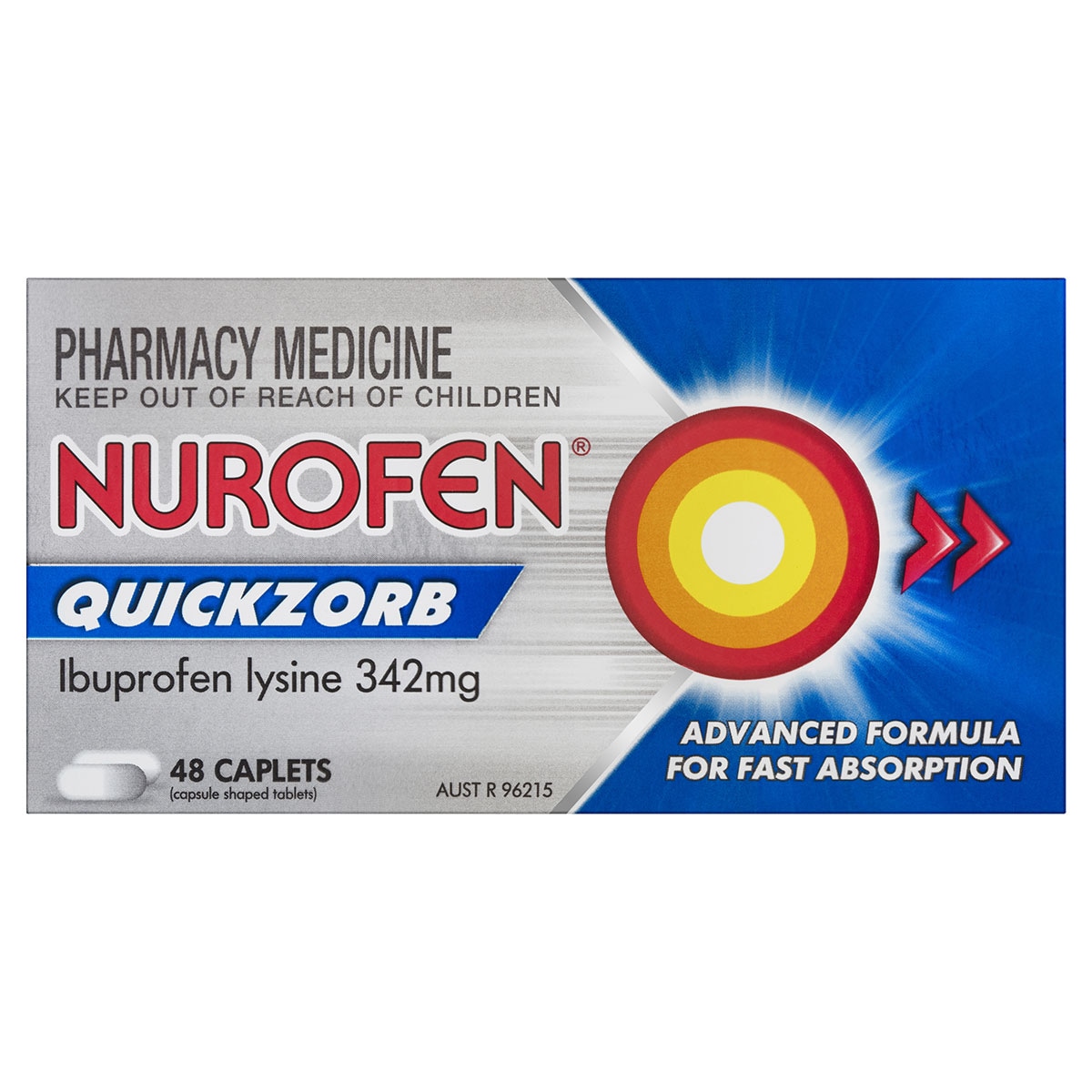 Nurofen Quickzorb Fast Absorption Pain Relief 48 Caplets