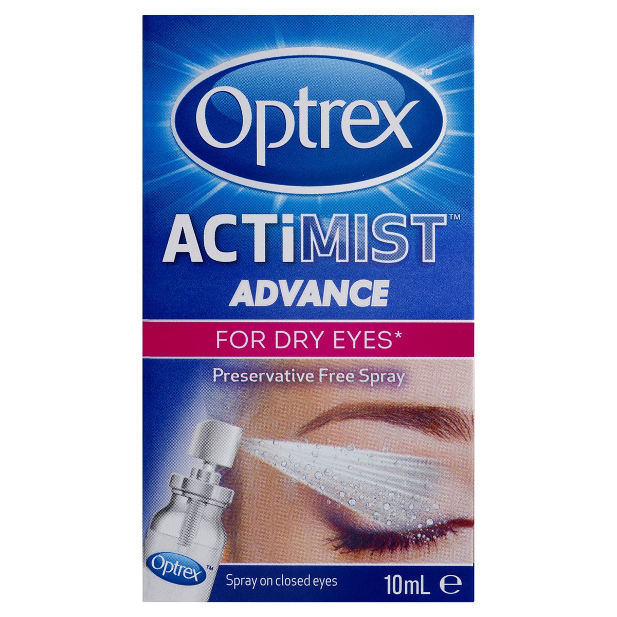 Optrex Actimist Advance Eye Spray Preservative Free 10Ml