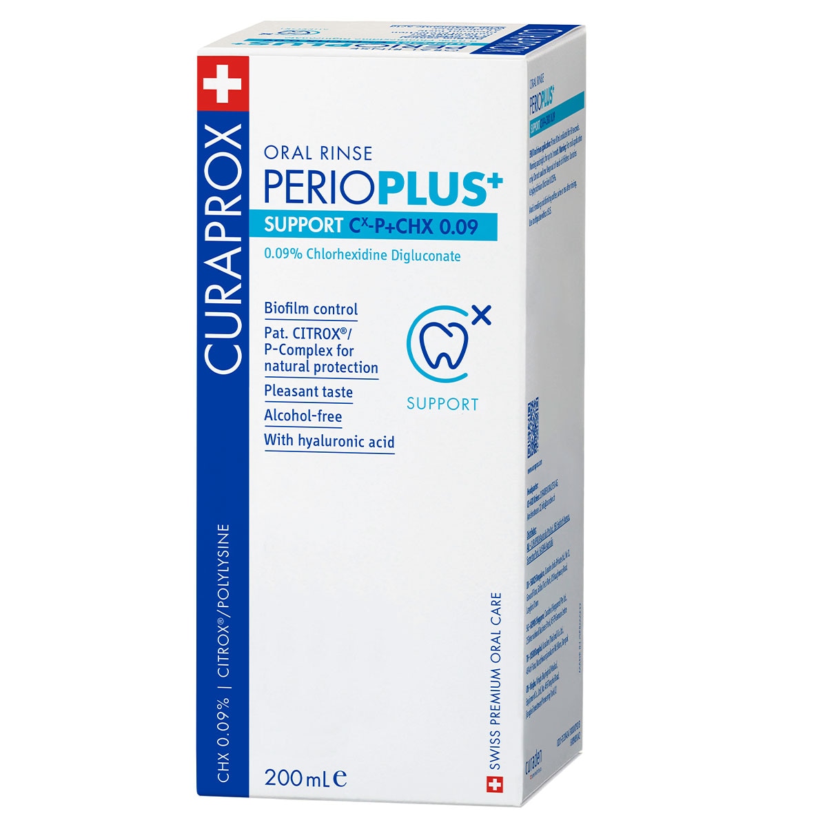 Curaprox Perioplus+ Support Chlorhexidine 0.09% Oral Rinse 200Ml