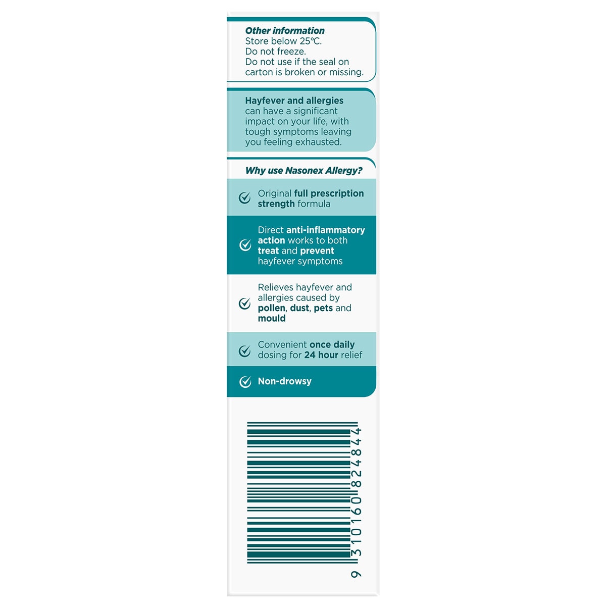 Nasonex Allergy Non-Drowsy 24 Hour Nasal Spray 140 Metered Sprays