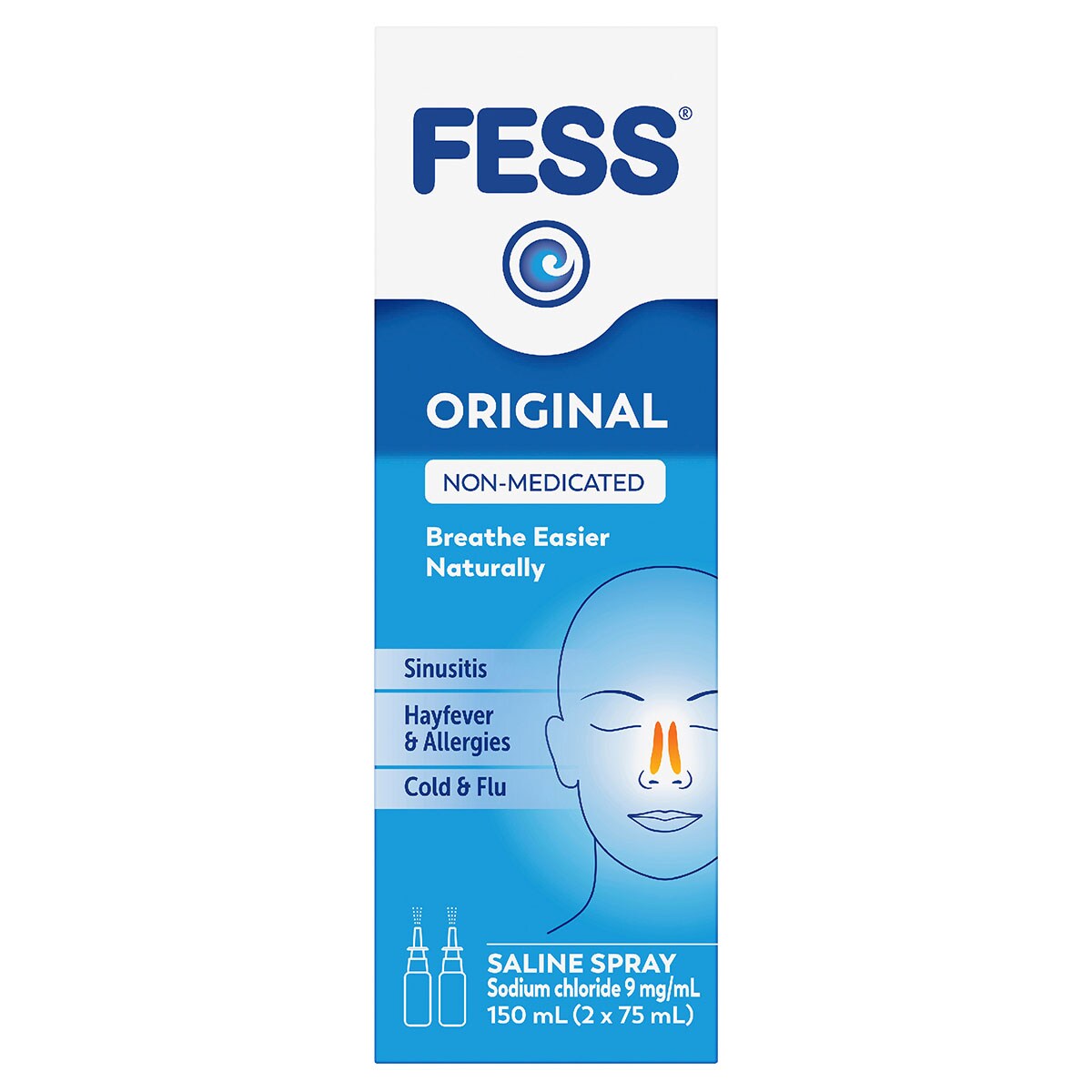 Fess Original Saline Nasal Spray 2 x 75ml