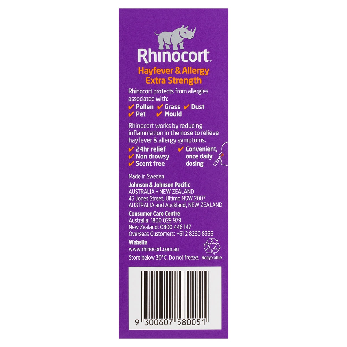 Rhinocort Hayfever & Allergy Extra Strength Nasal Spray 120 Sprays