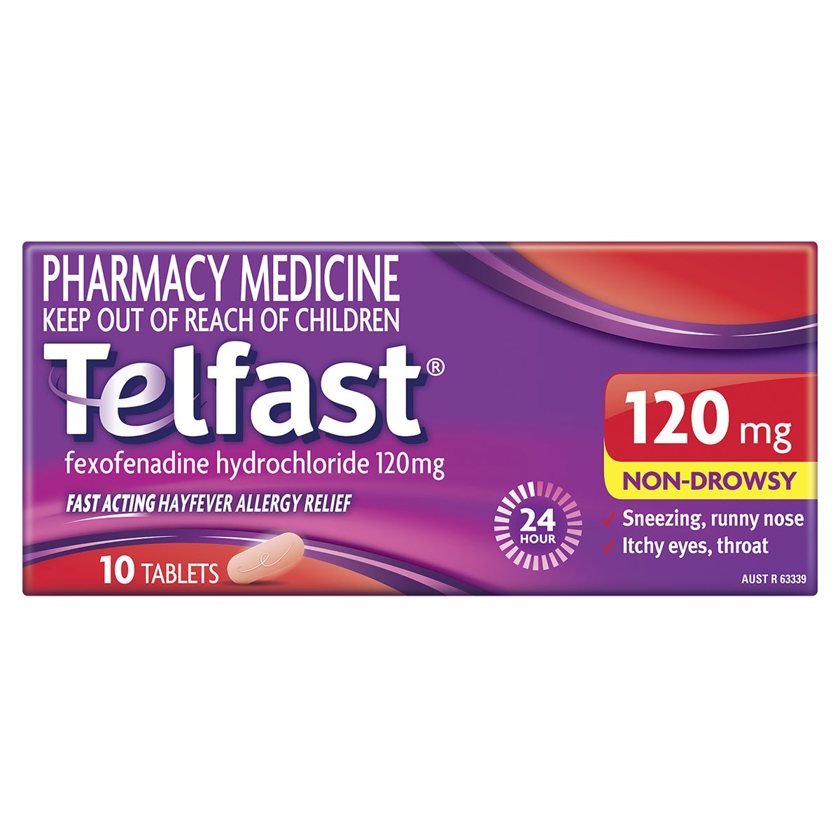 Telfast Fast Acting Hayfever Allergy Relief 120mg 10 Tablets