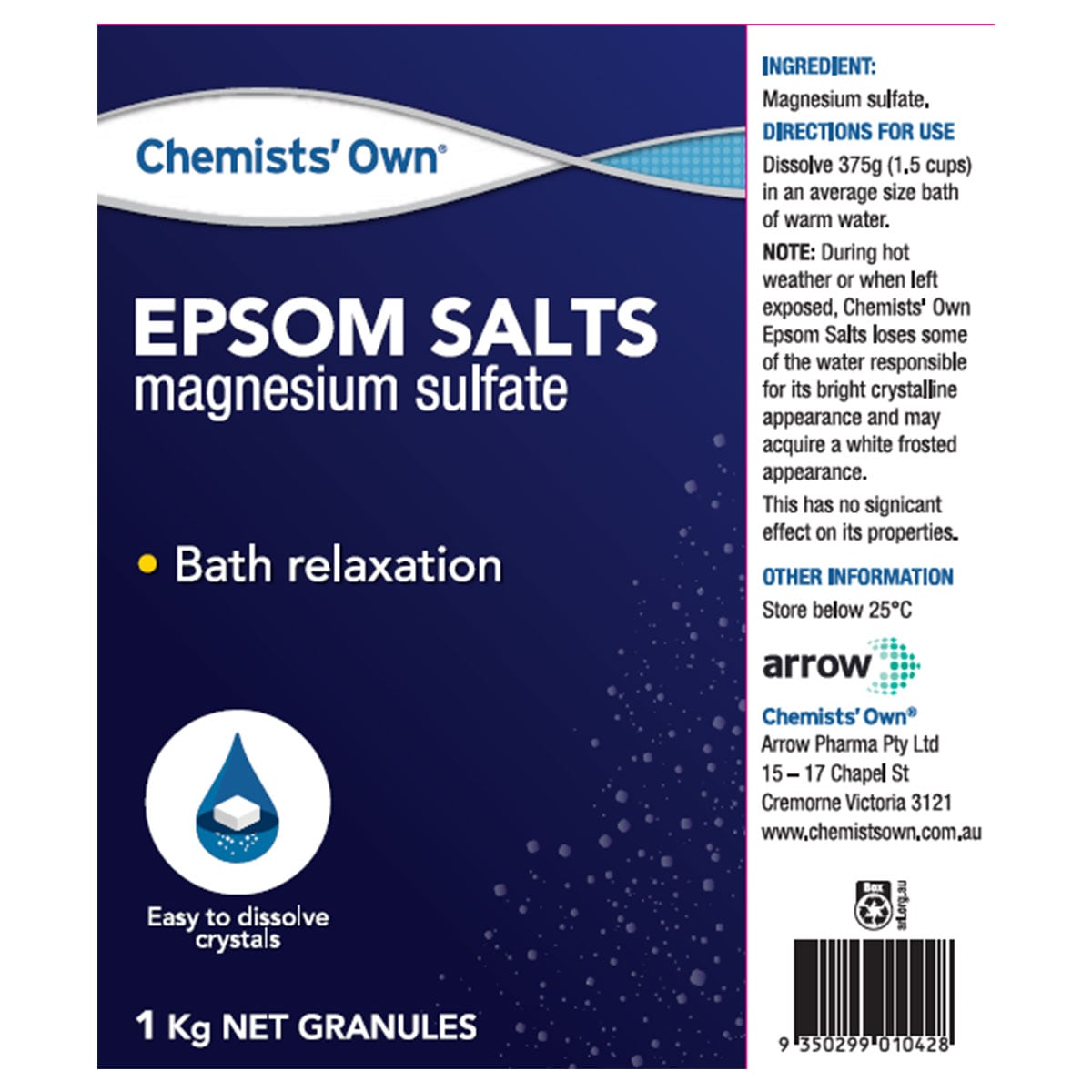 Chemists Own Epsom Salts 1Kg