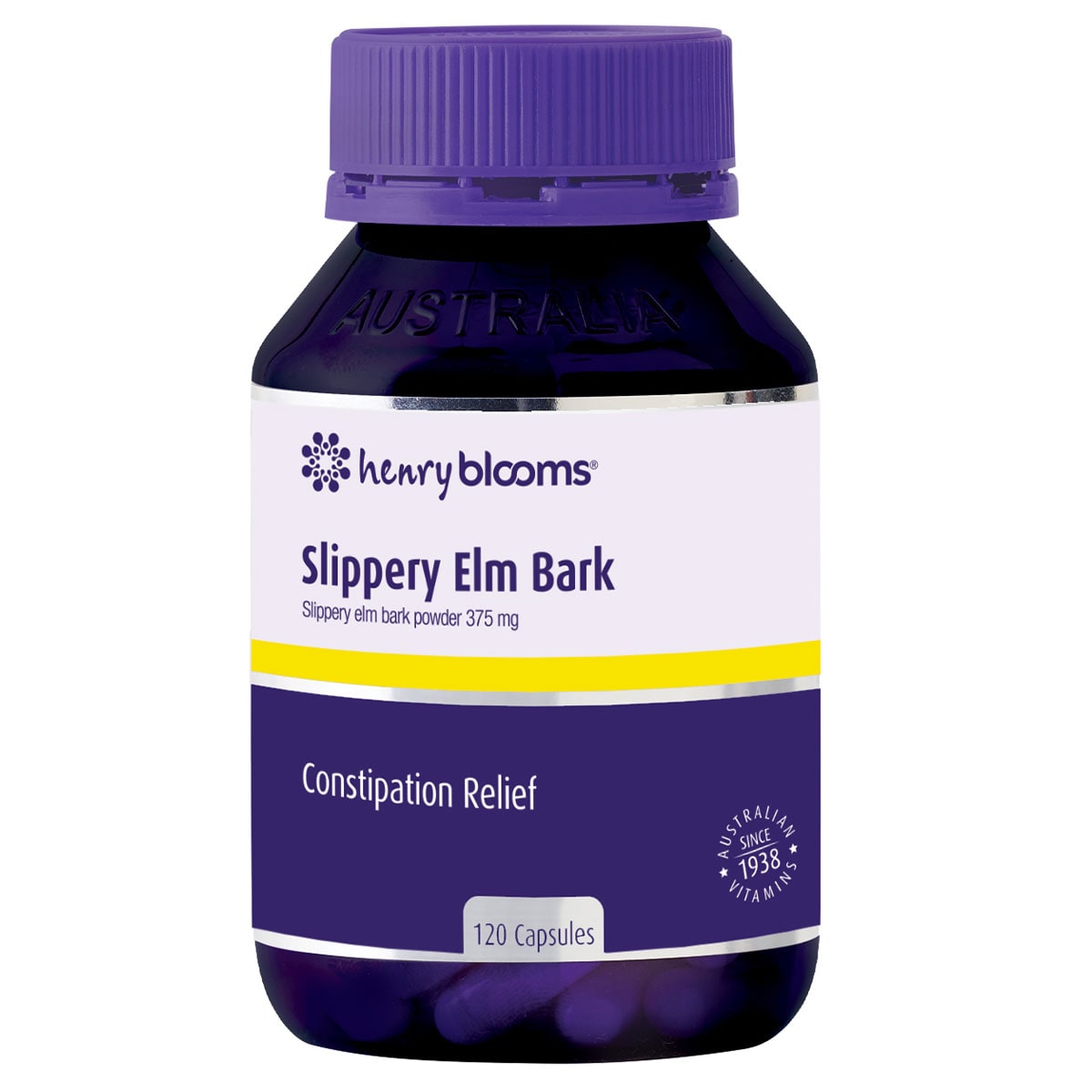 Henry Blooms Slippery Elm Bark 375Mg 120 Capsules