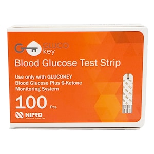 Glucokey Blood Glucose Test Strips 100 Strips