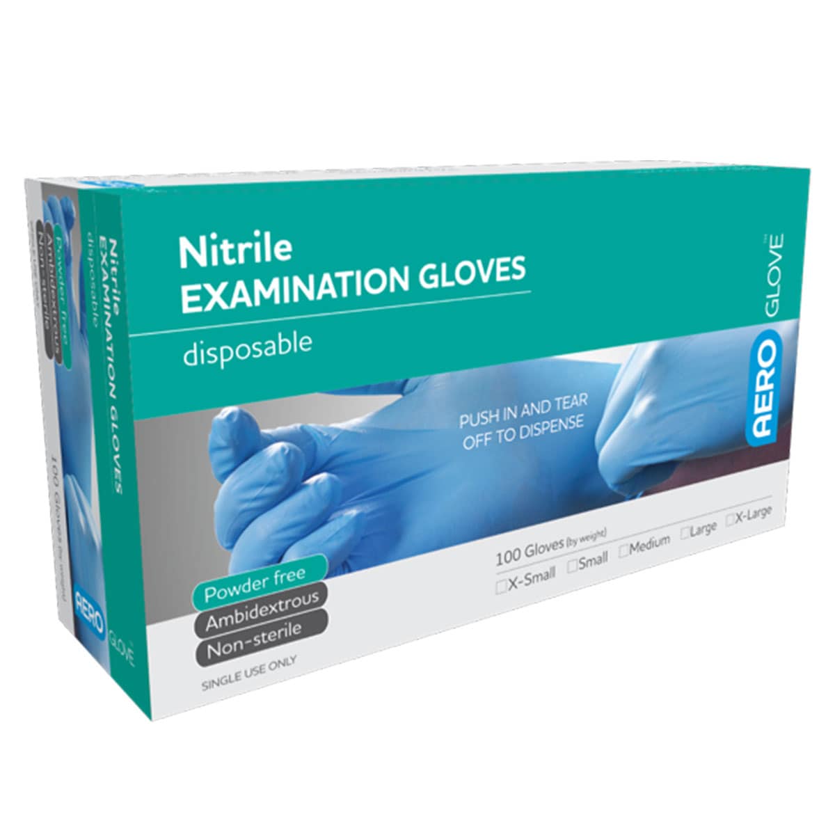 AeroGlove Large Nitrile Powder-Free Gloves 100 Pack