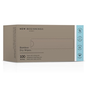 New Beginnings Bamboo Dry Wipes 100 Pieces