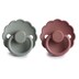 Frigg 0-6 Months Daisy Pacifier French Gray/Woodchuck 2 Pack