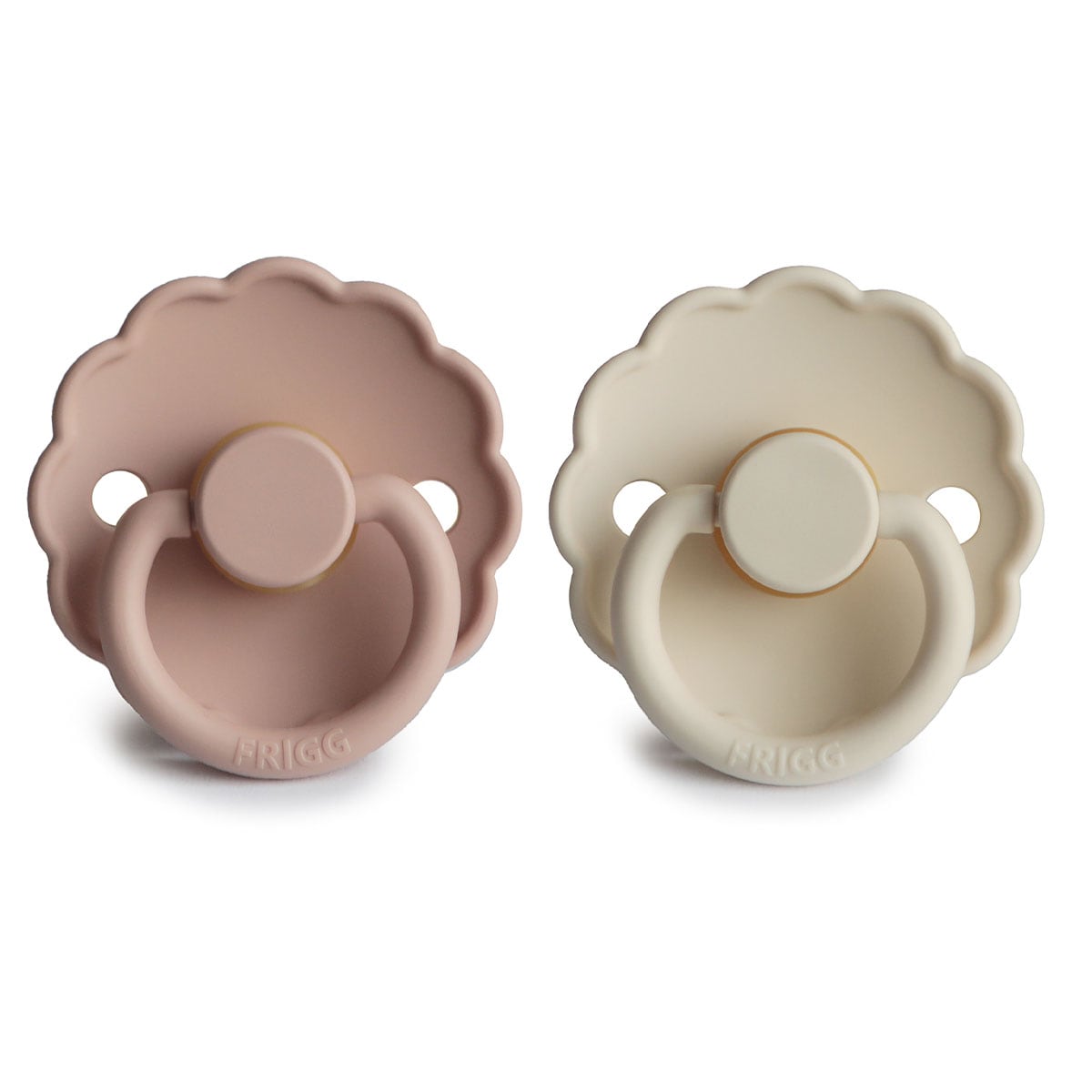 Frigg 0-6 Months Daisy Pacifier Blush/Cream 2 Pack