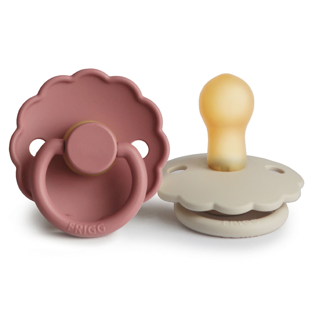 Frigg 0-6 Months Daisy Pacifier Cream/Powder Blush 2 Pack