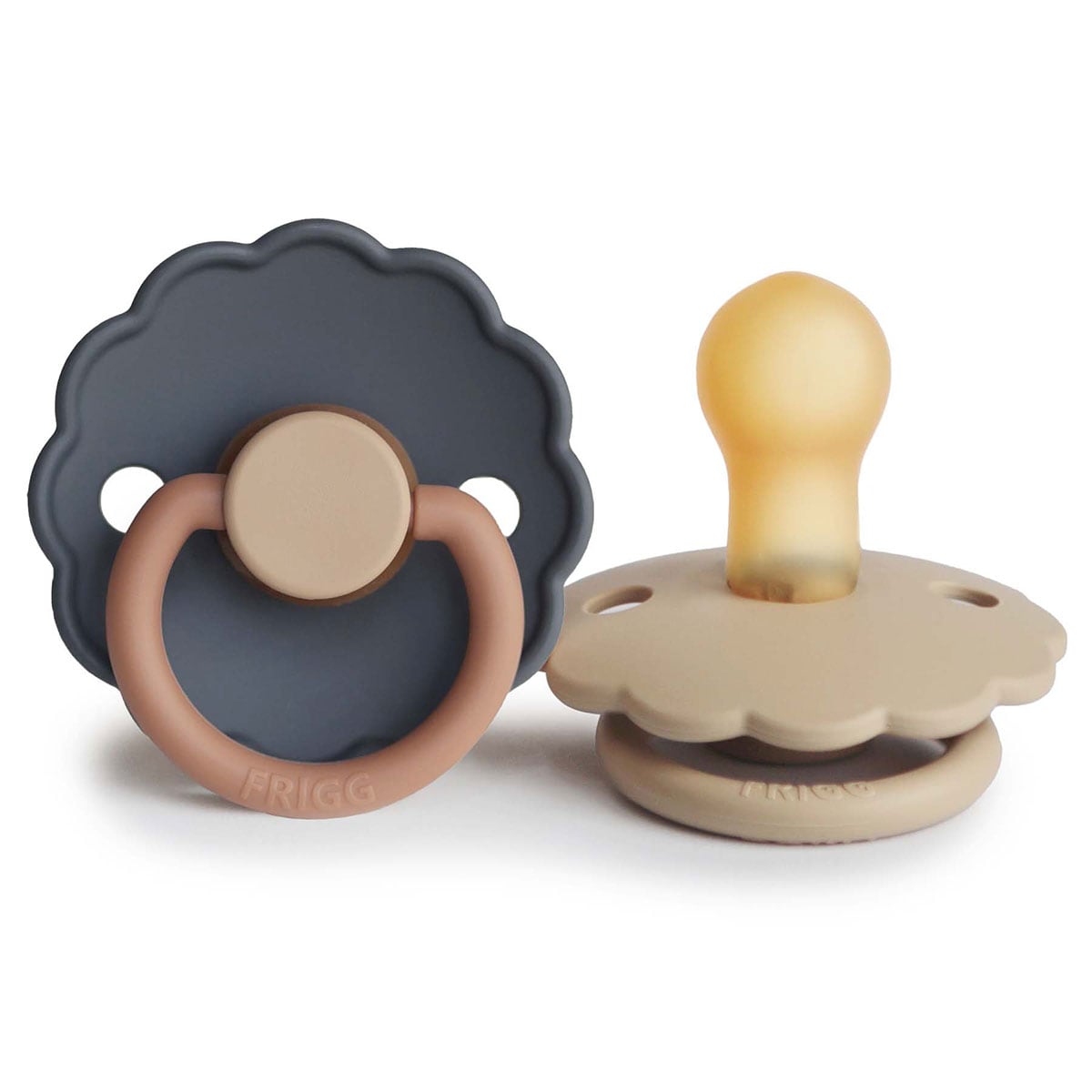 Frigg 0-6 Months Daisy Pacifier Aurora/Croissant 2 Pack