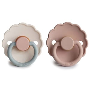 Frigg 0-6 Months Daisy Pacifier Blush/Cotton Candy 2 Pack