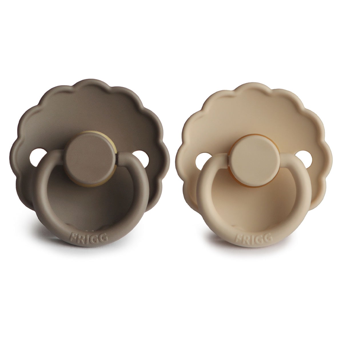 Frigg 6-18 Months Daisy Pacifier Croissant/Portobello 2 Pack