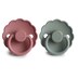 Frigg 6-18 Months Daisy Pacifier Dusty Rose/Lily Pad 2 Pack