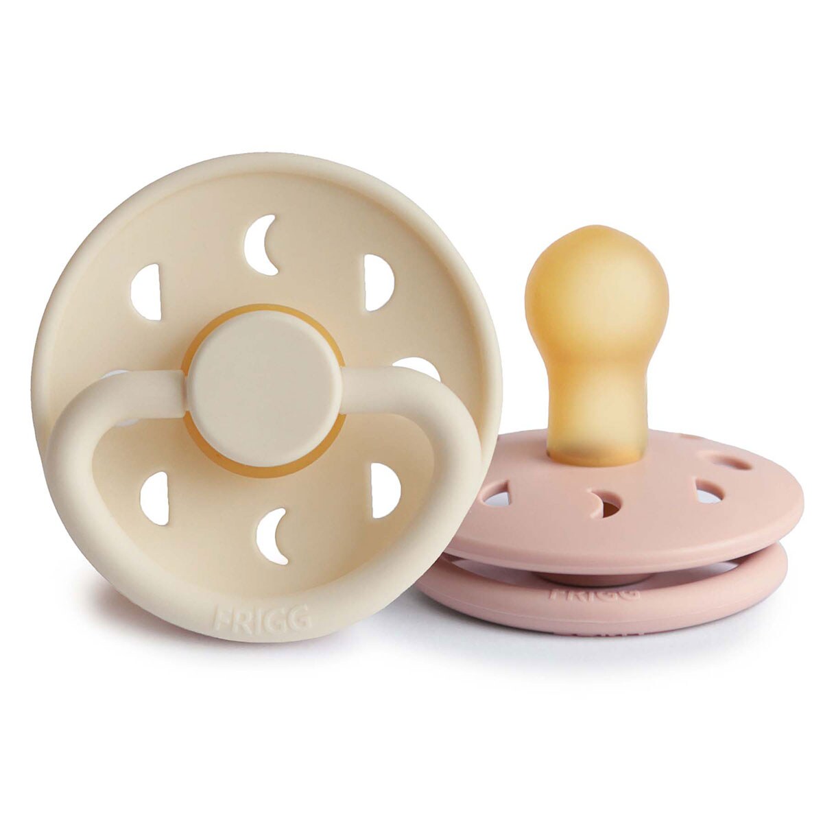 Frigg 0-6 Months Moon Phase Pacifier Blush/Cream 2 Pack