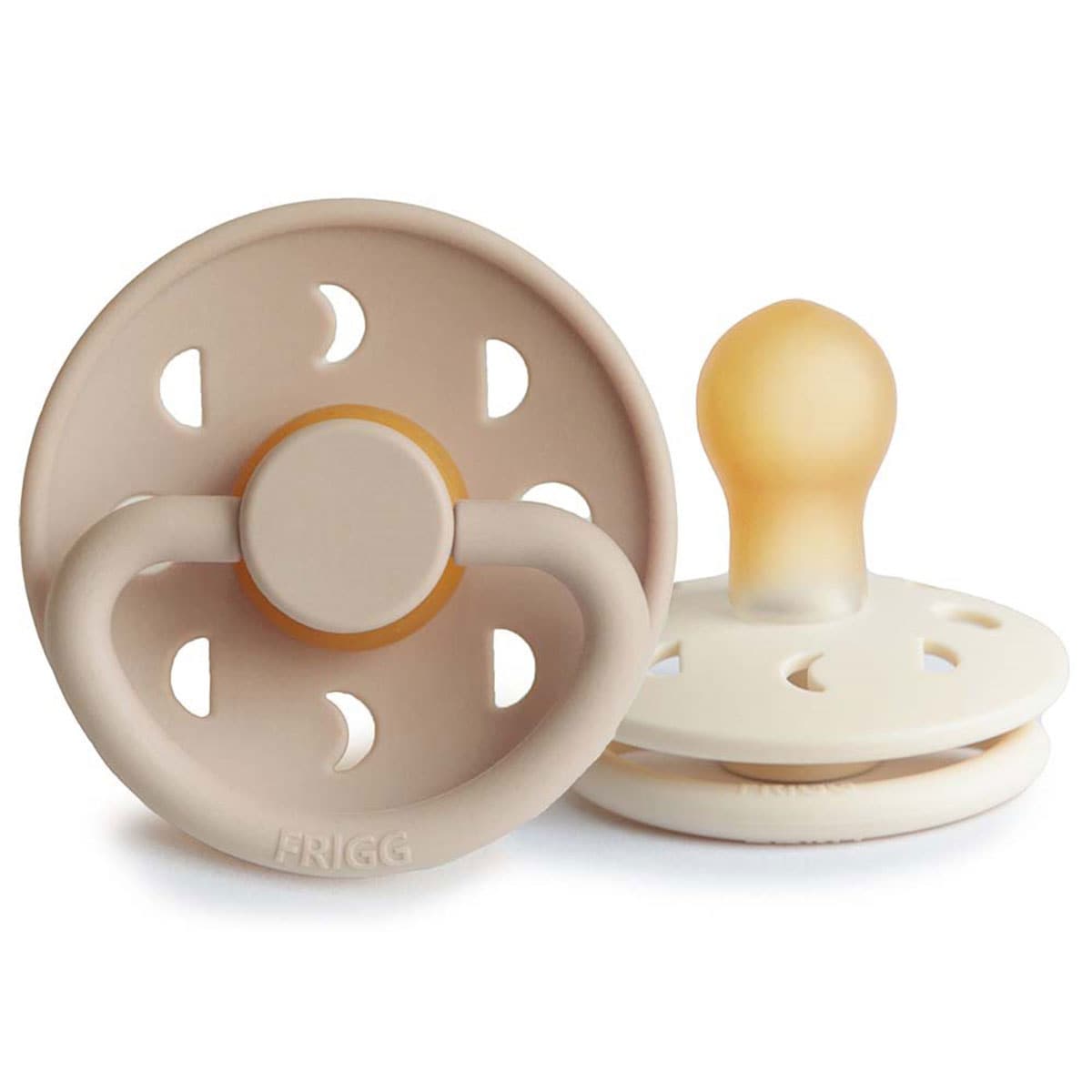 Frigg 0-6 Months Moon Phase Pacifier Cream/Croissant 2 Pack