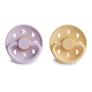 Frigg 6-18 Months Moon Phase Pacifier Pale Daffodil/Soft Lilac 2 Pack