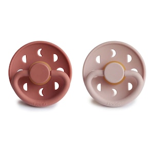 FRIGG 6-18 Months Moon Phase Pacifier Blush/Powder Blush 2 Pack